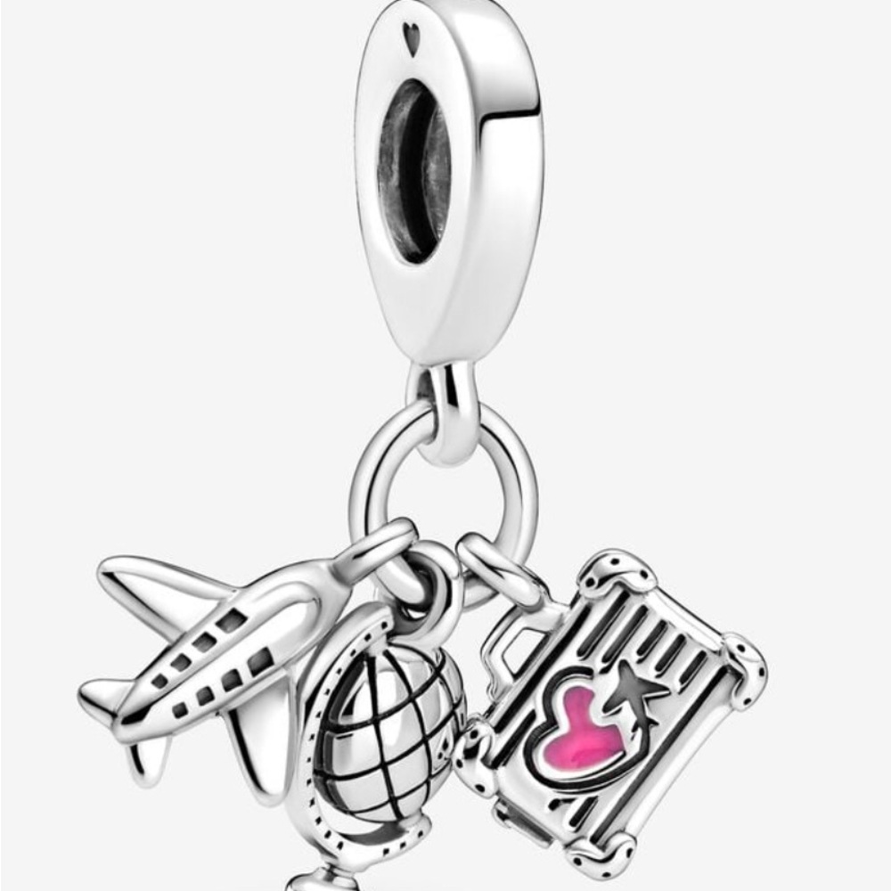 Pandora Airplane, Globe, & Suitcase Dangle Charm